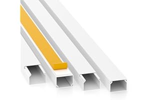 CILSON Canaleta de cables autoadhesiva, 20 m, color blanco, con cinta adhesiva de espuma, lista para el montaje (30 x 20 mm (ancho x alto)