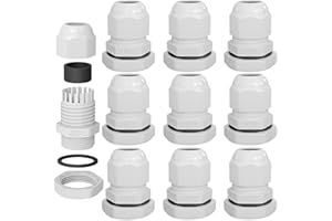 hb-digital Dławik kablowy M20 do kabli o średnicy 6-12 mm, IP68, pyłoszczelny i wodoszczelny, z gumową uszczelką, przeciwnakrętką, listwami zaciskowymi, tuleją zaciskową, izolacja, wlot kabla,