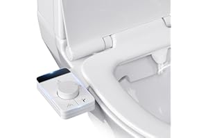 Pulvérisateur Bidet non électrique, SenDeluz Bouton poussoir réglable Toilette Japonaise avec Double Buses rétractables autonettoyantes pour eau froid de toilette bidet Abattant WC Alle De Bain
