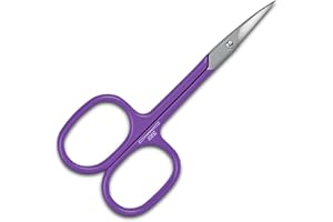 2EASY - Forbici professionali per unghie in Acciaio Inox con estremità curva - ideale per le unghie di mani e piedi, peli superflui e cuticole - estremità ricurva - forbicine extra affilate (Viola)