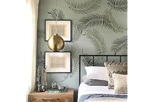 壁涂鸥 BACKGROUNDTURNOVER 60 cm Foglia Tropicale Estate Jungle Stencil Modelli Per Pareti Pittura Riutilizzabile Per Dipingere Decorazione Sulla Decorazione Della Parete Grandi Frigoriferi Dimensioni Artigianato Mobili Decor