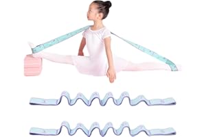 TIBAPLA 2 Correas de Yoga Correa Elástica para Yoga Cinturón Elástico con 8 Bucles Numerados Correa de Ejercicio Correa de Asistencia Elástica Bandas de Resistencia para Pilates, Yoga y Danza