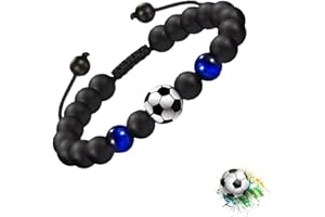 Lolileo Bracelet de Football pour Enfants, Garçon et Fille - Tissé Réglable, Sport, D'Amitié - Cadeau Créatif pour la Famille Et les Amis