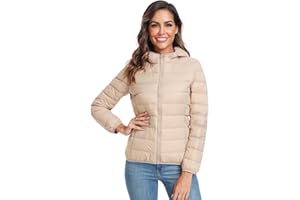 Teemie Chaqueta Acolchada para Mujer con Capucha Abrigo Plumas Ligero Plumifero Cazadora Invierno Montaña Puffer Jacket