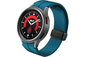 FunBand Compati Bourwayth Samsung Galaxy Watch 5, 20mm Pasek magnetyczny Miękka Tekstura silikonowa klasyczna bransoletka Wymienna opaska pasuje do Watch 5 Pro 45mm Watch 4 40mm 44mm SmartWatch