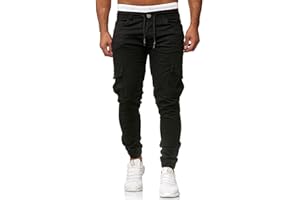 Cassiecy Męskie spodnie jogger chino cargo jeansy ze stretchu, spodnie sportowe, spodnie męskie z kieszeniami, slim fit, spodnie rekreacyjne