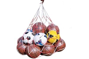 WENDY MALL Wendy Cai White Red Basketball Storage Bag Football Soccer Sports Ball Mesh Net Nylon Bag Large Size Ball Carry Bag