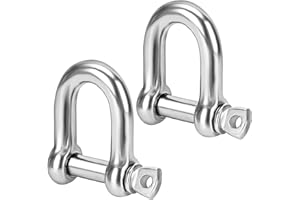 M16 D Shackles with Screw Lock (Pack of: 4) Heavy Duty Steel Durable Hook Ring for Towing and Outdoor Activities DIYUK