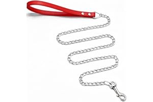 Goliton misura piccola e media, per cani di grandi dimensioni, in pelle PU, con laccetto (Rosso)