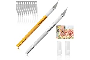 GBULTR 2 Pcs Craft Exacto Knife Set with Hobby Crafting Knives Includes 10 Extra Stainless Steel Blades for Precision Carving Model Making Art Scrapbooking and Stencils Comfortable Grip Easy Blade Change