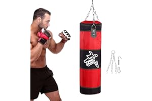 ZYYINI Worek bokserski, ciężki worek Muay Thai Trening treningowy fitness MMA Kickboxing Worek treningowy - niewypełniony (1# 80CM)
