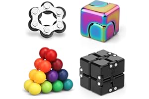 LNCOJOLM Fidget Spinner Pad Controller Infinity Cube Roller Chain Toy Pack für Erwachsene, Metall Hand Spinner Cool EDC Gadget Stress Relief Geburtstag Ostern Geschenk Party Bevorzugung