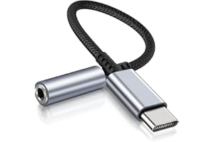 Esiposs USB C to 3.5mm Audio Adapter, USB Type C to 3.5mm Female Headphone Jack Adapter, USB C Headphone Adapter Aux Adapter Dongle HiFi DAC Cable Cord for Samsung Galaxy, iPad Pro, MacBook (Silvery)