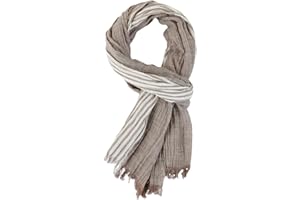 REHJJDFD Men Striped Cotton Linen Scarf Male Warm Tassel Scarves Shawl