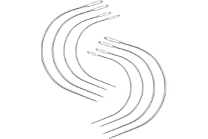 JIYIN 8pcs Aiguilles Courbé Outils, Aiguille Courbe 4 Tailles Aiguille à Cuir Toile Pour la Couture Réparation Tapis Cuir