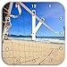 Produktbild Volleyballnetz am Strand, Wanduhr Quadratisch Durchmesser 28cm mit weißen eckigen Zeigern und Ziffernblatt, Dekoartikel, Designuhr, Aluverbund sehr schön für Wohnzimmer, Kinderzimmer, Arbeitszimmer
