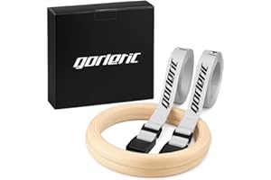 GORILANT Gorletic Anillas de Gimnasia, Grueso de Madera 28mm y 32mm Correa Reforzada y marcada de 4.5m
