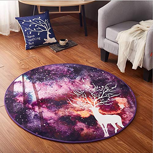 Preisvergleich Produktbild LUYION Runder Flächenteppich im Wohnzimmer Zeitgenössisches Muster Dauerhaft Schlafzimmer Stilvoller Innenteppich rutschfest Boden Yoga Matte,C3,100cm