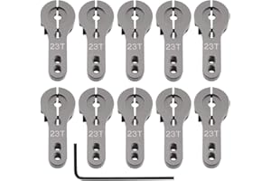 Hobbypark Aluminum Alloy RC 23T Servo Horn Arms Dual Clamping for JR/Airtronics/KO (10-Pack) (Grey)