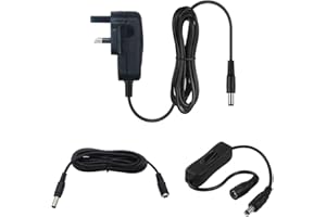 myVolts 12V power supply adaptor compatible with Roku Ultra 4K Media streamer player - UK plug - with Extension and Inline Switch