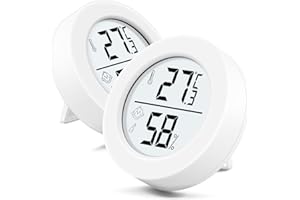 VAIKBY Room Thermometer Hygrometer: 2-Pack Digital Indoor Thermometer for Home Office Climate Monitoring - Accurate Temperature and Humidity Meter for Bedroom, Baby Room,Temperature Monitor Humidity Sensor