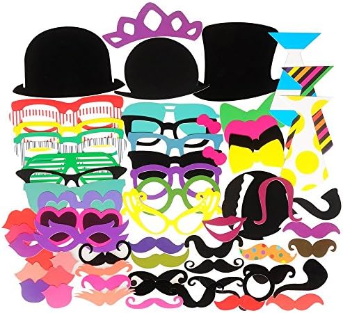 Seekingtag Photo Booth Props 62 Pieces DIY Kit for Weddings, Photo Shoots &amp; Special Events Party Favors