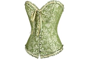 Sxybox Damen Korsett Bauchweg Vollbrust Corsage Top Gothic Burlesque Schnüren Bustier