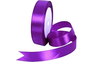 GUIASIPULE 20mm Deep Purple Satin Ribbon 22M ，Fabric Hair String Ribbon for Craft, Flower Bouquets, Gift Wrapping, Wedding, Bow Making and Valentines Christmas Decoration