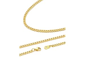 U7 Largeur 3/6/9MM - Chaîne Homme Acier Inoxydable，Chaîne Collier pour Homme Longueur 36-76 cm