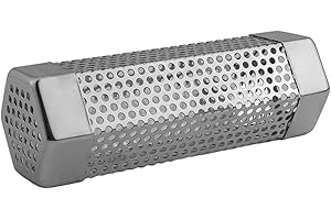 ELCHUIABY 6 Inch BBQ Pellet Smoke Tube Set with Cleaning Brush Hook Box for Electric Gas Charcoal Grill(6inch)