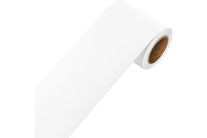 YENHOME Brädyr, självhäftande, vit, 7,6 x 600 cm, enfärgad, tapetkant, vit, matt, PVC, självhäftande vägglist, tejp, vinyl, möbelfolie, vattentät för sovrum, vardagsrum, dekorativ golvlist