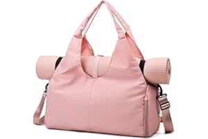 Amythe Borsa Palestra Donna,Borsone da Viaggio Pieghevole Weekend,Borsa Piscina Donna Impermeabilizzi e Leggera, Gym Bag con Scomparto per Scarpe Borsa Sportiva da Yoga,35L