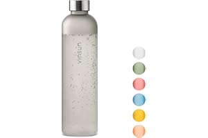 Vinsun Butelka do picia 650 ml, szara, lekka, nadaje się do ponownego użytku i napojów gazowanych, bez BPA, tritan