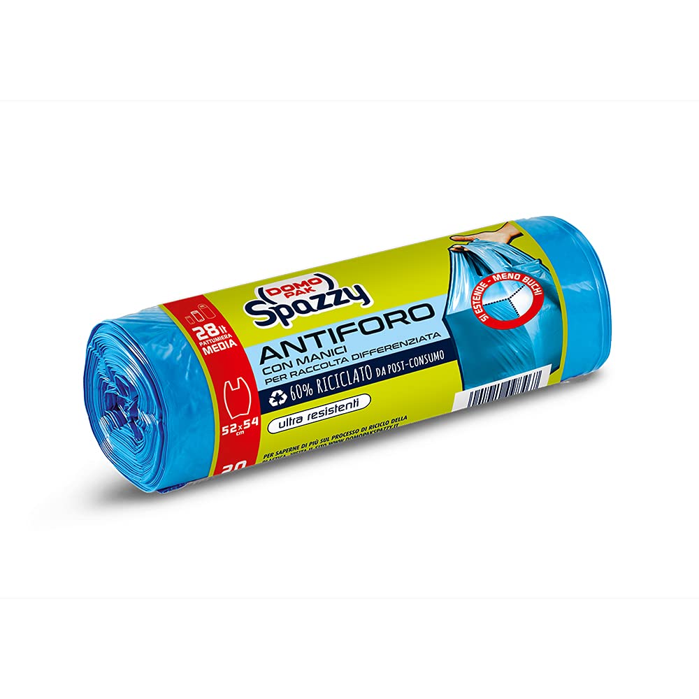 Domopak Spazzy Sacchi Nettezza Antiforo 28Lt - 20 Pezzi