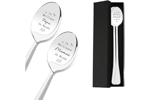 JOYRNALK 2 Pièces Cuillère Cadeau Papa Cadeau Maman Cadeau Pour Maman Cadeau Pour Papa Cadeau Anniversaire Papa Cadeau Anniversaire Maman Idee Cadeau Futur Parents Cadeau Beau Parents Cadeau Fete Des Peres