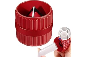 KUAOWT Entgrater Kunststoff Kupferrohr, Universal 2 in 1 Rohrentgrater Deburring Tool für Anfasen und Schleifen von Innen und Außen 5-38mm Kunststoffkörper Kupferrohren, Rot