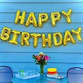 Patladı Gitti Happy Birthday Harf 13 Par&ccedil;a Gold Altın Renk Folyo Balon Seti