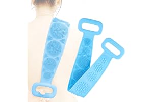 NBRAND Brosse Dos Douche Silicone, 72cm Double Face Laveur de Dos en Silicone, Brosse de Bain Silicone Massage Corporel, Silicone Body Bath Brush Exfoliant, Nettoyage en Profondeur, Pour Homme et Femme,bleu
