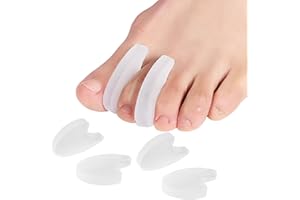 SNBUHA 4 Pièces Séparateurs D'orteils en Gel, Confortable Séparateur Orteils, Correcteurs D'orteils pour Hallux Valgus, Orteils Superposés et Callosités (Transparent)