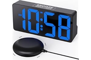 MINORZ Wecker Laut für Tiefschläfer, Digitaler Wecker mit Vibration, Nachtlicht, 0-100% Helligkeitseinstellung, Dual Alarm, 7 Lautstärken Snooze Ideal für Gehörlose Hörgeschädigte Senioren