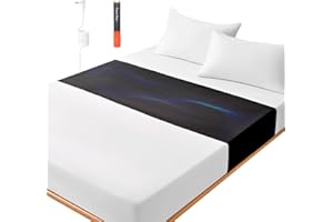 CKEYIN PRO Erdungsmatte für Bett, Erdungsbettlaken zur Verbesserung des Schlafens, Atmungsaktive Erdungsbettmatte mit Elastischen Riemen, Earthing Mat Grounding 68 * 198cm Schwarz(Kaufe 1, und Erhalte 1 Gratis)