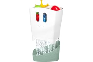 Ubbi Organizador de juguetes de baño independiente con estante de secado extraíble y cuchara para niños pequeños y bebés, color salvia