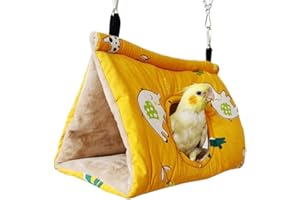 SKYEASURE Winter Warm Bird Nest House Bird Bed, Bird Hut Hideaway for Cage, Plush Fluffy Shed Hut Hanging Hammock Finch Cage Sleeping Bed Snuggle Tent for Budgies, Lovebird, Parrot, Parakeets, Cockatiels
