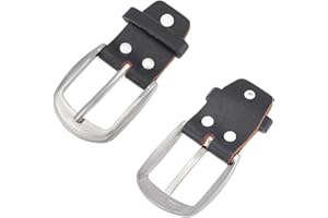 UNICRAFTALE UNICRFTALE 2 Pcs 50mm Wide Square Replacement Belt Buckle Single Prong Belt Buckles Black Cowhide Belt and Alloy Belt Buckle Center Bar Buckles Leather Craft Accessories for Men Women