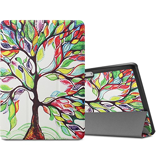 YunTab 3G Tablet 10.1 Zoll/ACEPAD A101 (10.1") TABLET PC Hülle Case, Infiland Ultra Dünn Tri-Fold Muschel PU Leder Schlank Superleicht Ständer Shell Cover Schutzhülle Etui Tasche für 10.1" Android Tablet-PC Inklusive XIDO X111, 10 Zoll Tablet Pc(25,7 cm), Artizlee 10 Zoll (10.1") Tablet PC ATL-21L 1280x800, XIDO Z120/3G Tablet Pc 10 Zoll(Überprüfen Sie bitte die Details der kompatibelen Tablet-Modell-Liste in Produktbeschreibung)(Fröhlicher Baum)