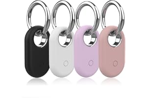 Bzzerumy Lot de 4 coques de protection en silicone pour Samsung Galaxy SmartTag 2, avec porte-clés, pour Samsung Tag et Galaxy Smart Tag 2, durables et anti-rayures, Smarttag 2 avec porte-clés
