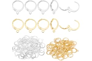 EODKSE Set da 40 Orecchini A Monachella in Acciaio Inossidabile, Lunghi 14,5mm, 2 Colori, Ipoallergenici con Anello per Risultati Eleganti e Raffinati,