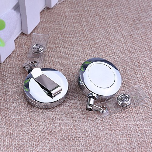 Kuuqa Badge Carretes Clip de Placa Retractile para Las Llaves  Tarjetas de Identificaci  n  Pack de 3