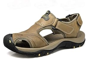 ASIFN Sandalias Hombres Deportivas Verano Senderismo Chanclas Trekking Zuecos Zapatos cangrejeras Cuero Zapatillas Playa Pescador Deportiva Deporte Cross Antideslizantes