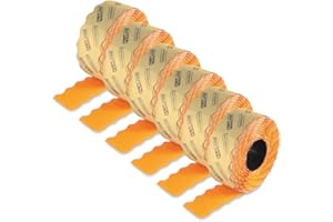 FLOJIM 6 Rollos de 750 Etiquetas Marcaje - Naranja 26 x 12 mm